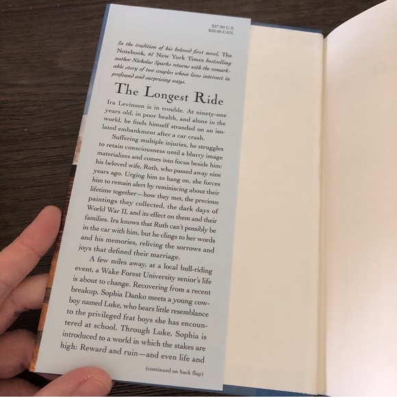 The Longest Ride by: Nicholas Sparks hardback book - Picture 2 of 6